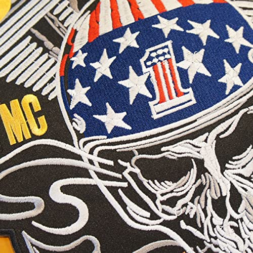 大きいワッペン★３枚セット★背中用★一匹狼★ＭＣには入らないぜ～ Amazon.co.jp: 大きいワッペン 刺繍アイロンワッペン【スカル・Vツイン